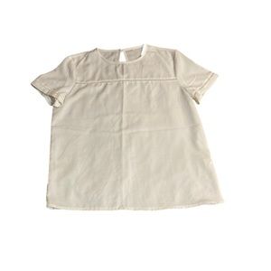 White Short Sleeve Blouse - Medium